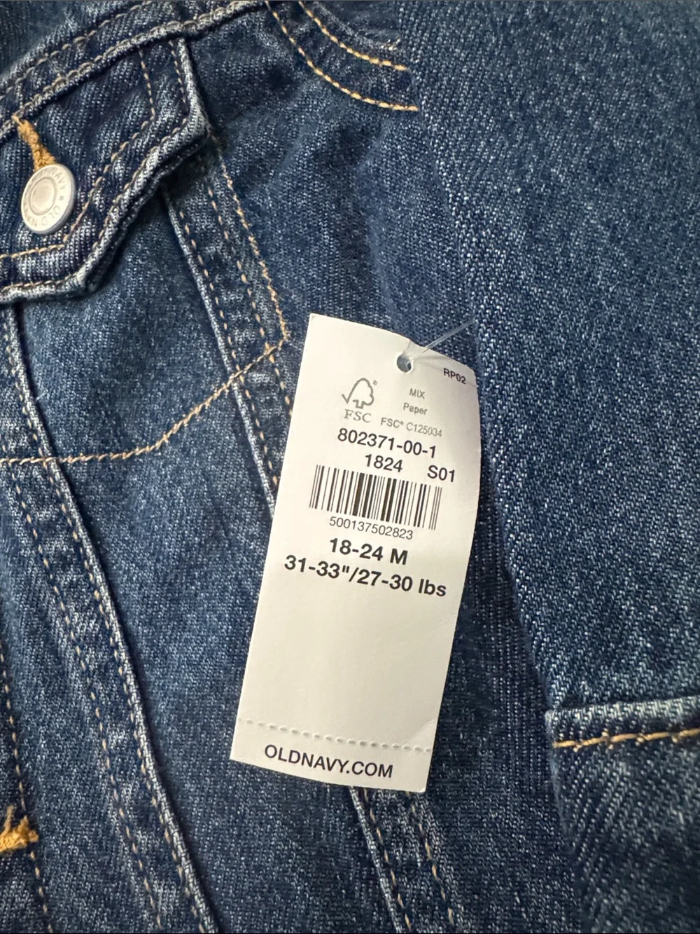 Old Navy Toddler Denim Jacket with White Sherpa Collar
